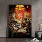 Картина на холсте с изображением собаки играющей в покер, Смешные животные, постеры и принты для вечеринки, настенные картины для гостиной, украшение для дома