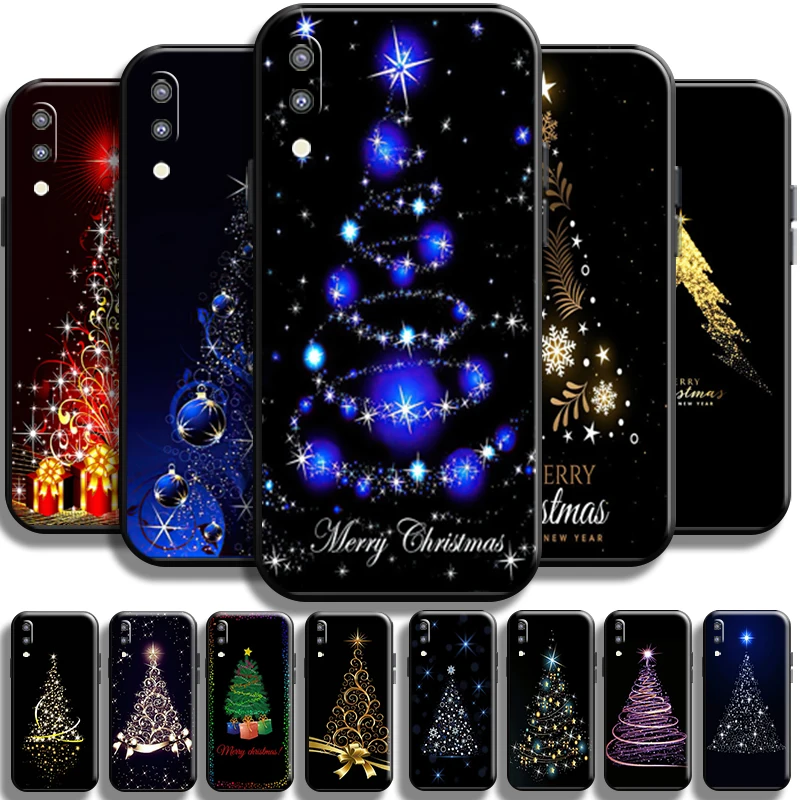 

Merry Christmas Tree Deer For Samsung Galaxy M10 Phone Case Back Coque Carcasa Funda Shockproof Black TPU Soft Liquid Silicon