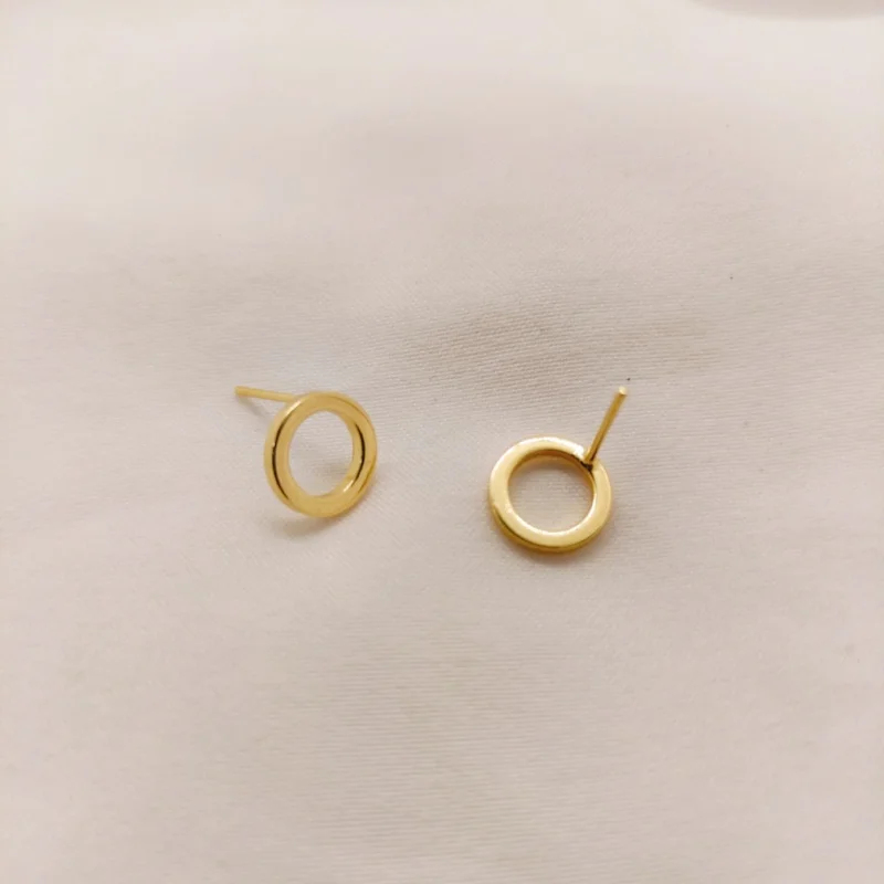 

18K Gold-Plated Semi-Finished Circular Earrings