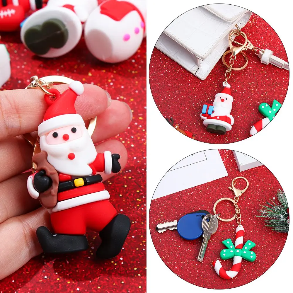 

Cute Snowman Santa Claus Elk key Ring Pendant Keychain Cartoon Doll