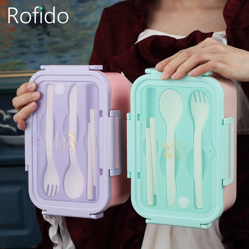 

Lunch Box For Women Portable Bento Box Kitchen Microwave Food Storage Container Large Capacity Tableware Kids Picnic Dinnerware