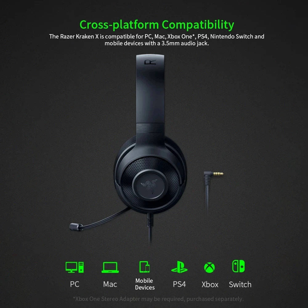 Игровая гарнитура Razer Kraken Essential X 3 5 мм наушники с объемным звуком 7 1 светильник