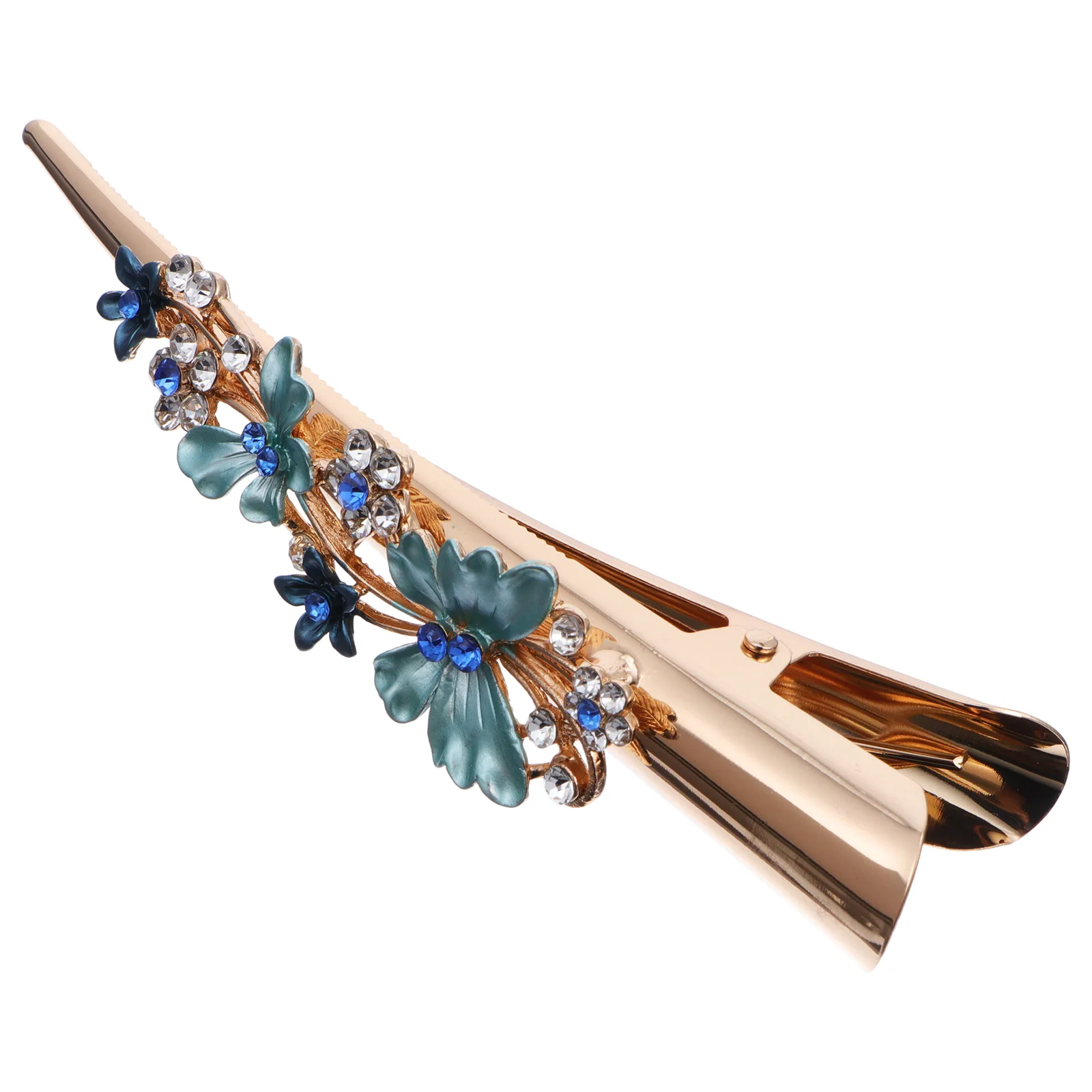 

Hair Clips Alligator Barrettes Flower Rhinestone Duckbill Metalteeth Thick Duck Jewelry Large Vintage Clip Claw Sectioning