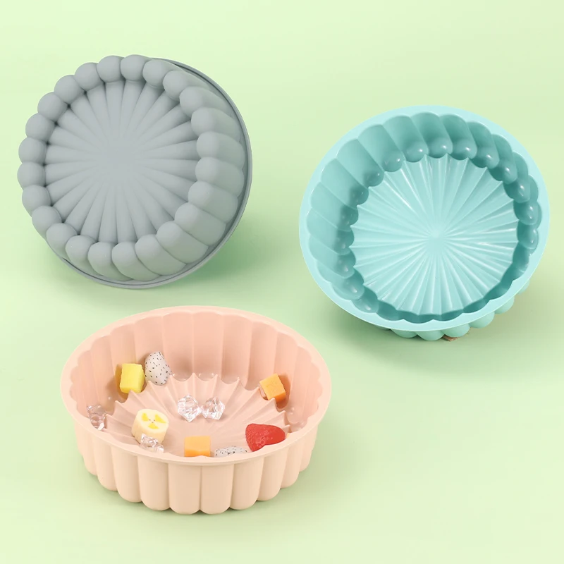 

Silicone 8 Inch Charlotte Round Cake Pan Strawberry Cheesecake Brownie Bread Form Maker Baking Cake Mold Tray Pie Flan Bread Pan