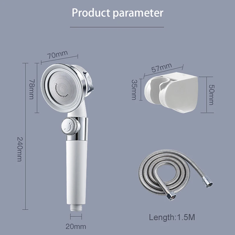 Трехскоростная насадка для душа высокого давления водосберегающая