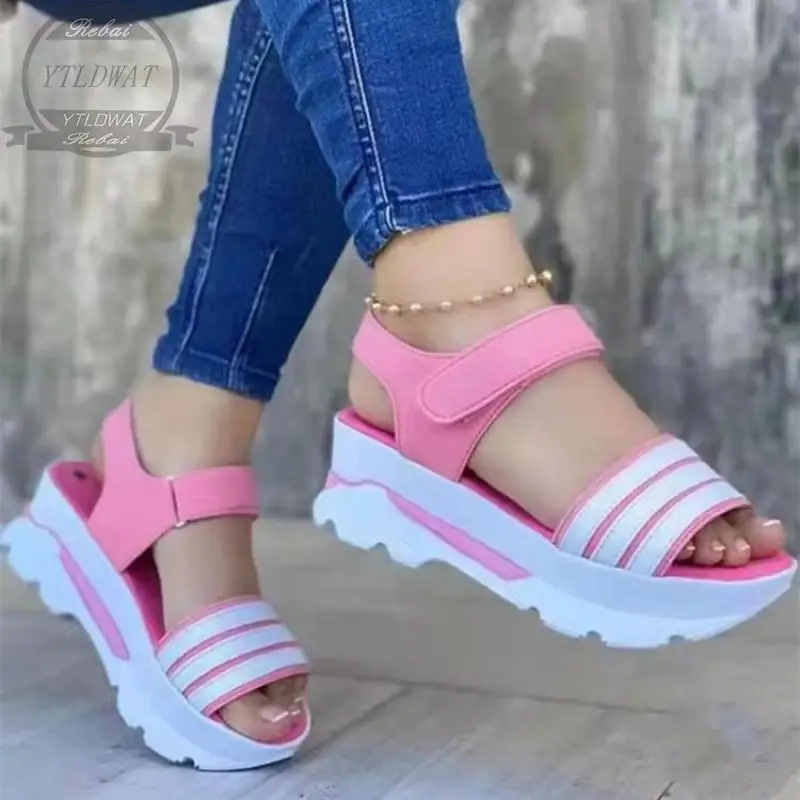 Wedge Slippers Women Shoes 2022 Summer Peep Toe Sandals Fashion Platform  Outdoor Casual Flip Flops Sandalias De Mujer