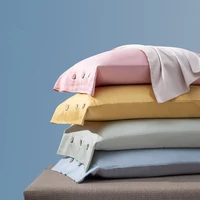 2pcs cotton pillow covers luxury solid color pillowcases premium 100 cotton button pillowcases bedding pillow covers