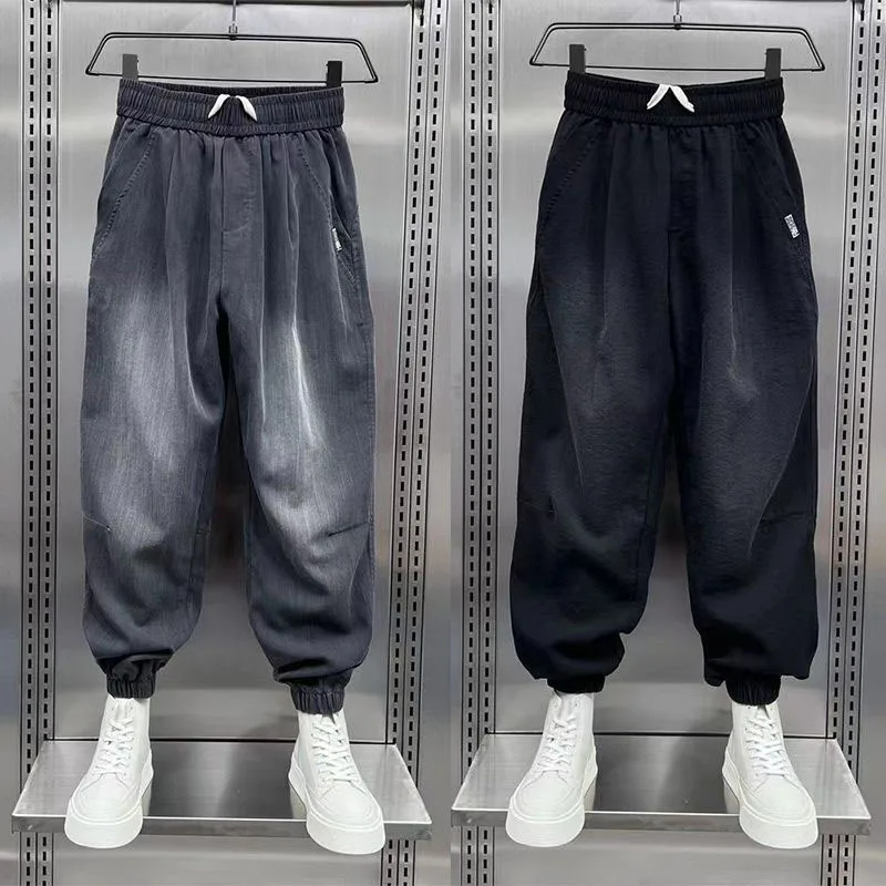 

2023 летние тонкие свободные хлопковые конопляные повседневные брюки с лапами новые мужские постепенно Меняющие цвет хипперские брендовые шаровары
