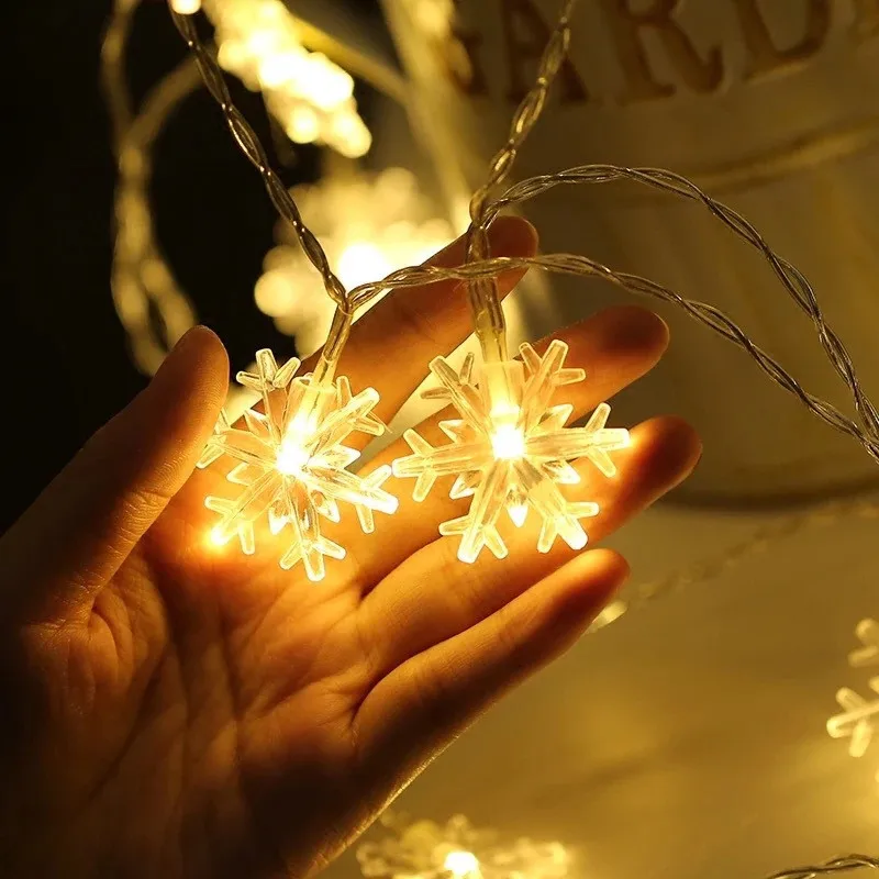 

Snowflake LED String Lights Fairy Lights USB/Battery-operated Street Garland Lamp New Year Christmas Tree party 2023 decorations