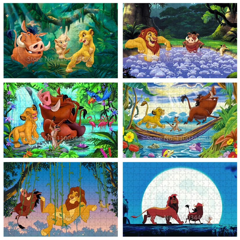

Disney Cartoon Anime The Lion King Simba Puzzle 1000 Pieces Timon & Pumbaa Hakuna Matata Jigsaw Puzzles Handmade Toys for Kids