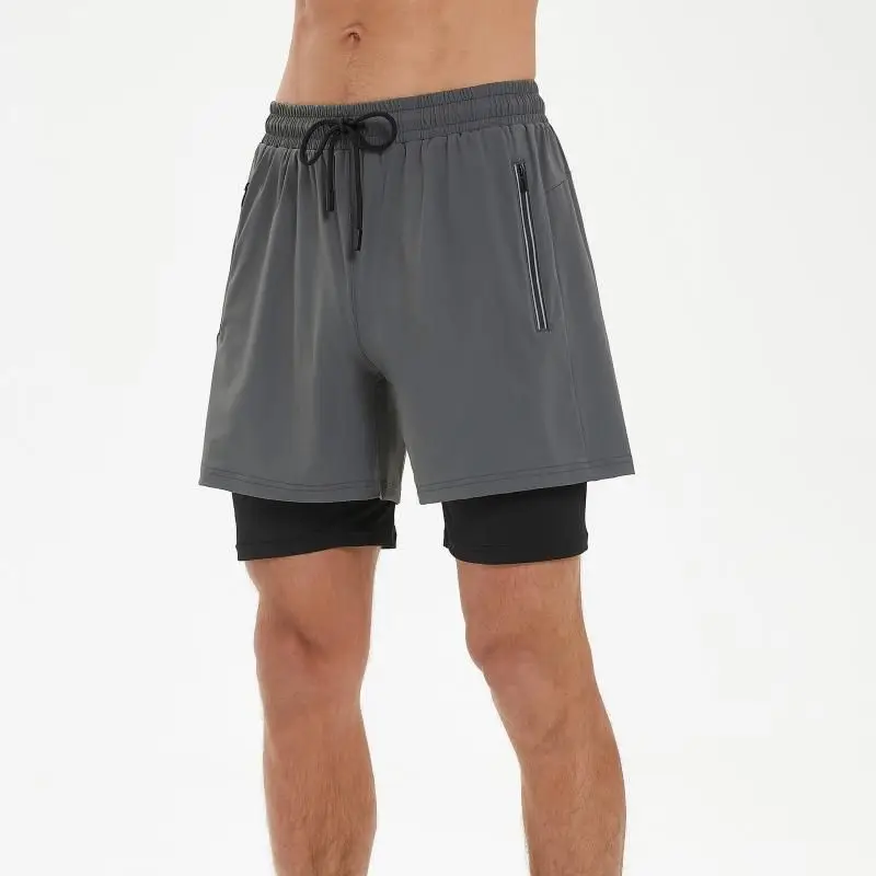 

Мужские летние тонкие шорты LU, сетчатые красные повседневные свободные Капри, спортивные шорты для бега