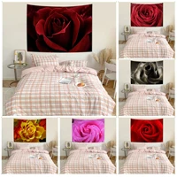 rose printed large wall tapestry for living room home dorm decor ins home decor
