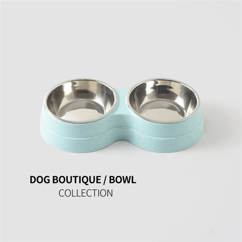 

Pet Bowl Stainless Steel Dog Double Bowl Cat Dog Food Basin Drinking Water Feeding Removable New Dog Bowl