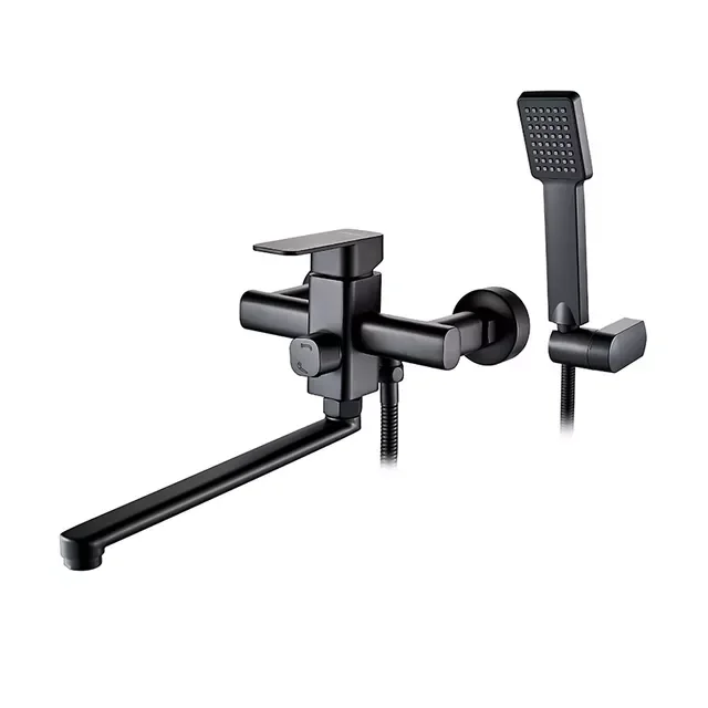 

Black Bathroom Bathtub Faucet Shower Faucets Long Spout Hot Cold Water Mixer Tap Mixer Handheld Shower L2233 L2233B