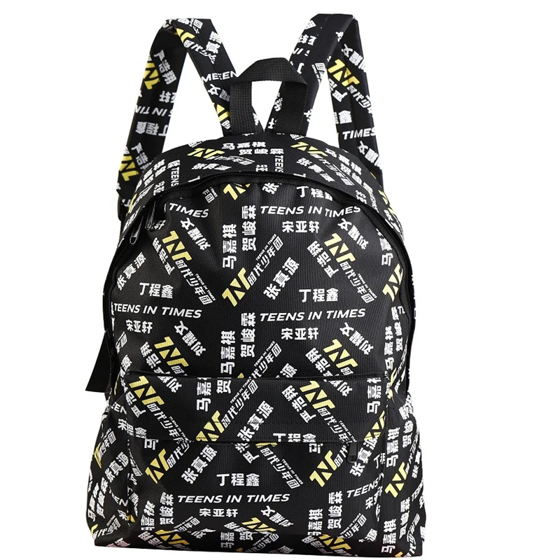 

KPOP Teens In Times Backpack TNT Letter Name Printing Zipper Schoolbag Liu Yaowen Song Yaxuan Fashion Student Bag Travel Bag 4a