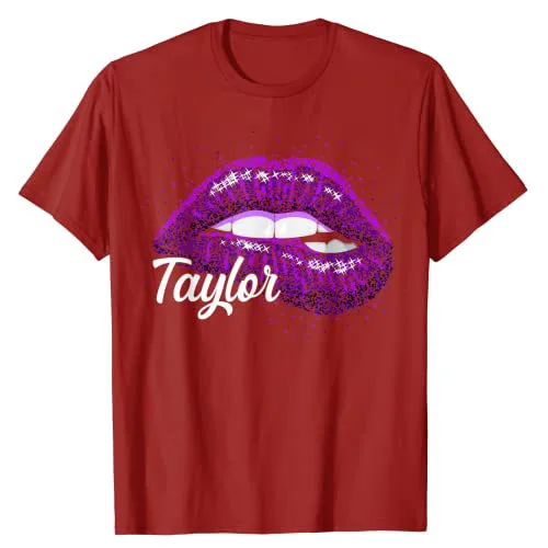 Забавная футболка с надписью I Love Taylor Lips забавная женская модная одежда