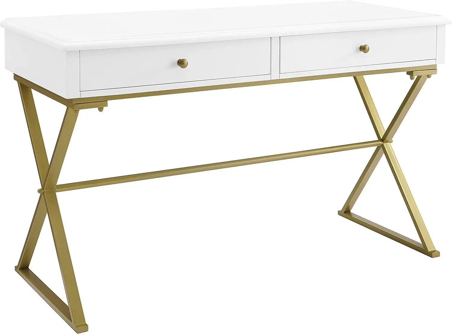 

Decor Products Harli Two-Drawer Campaign, White Desk