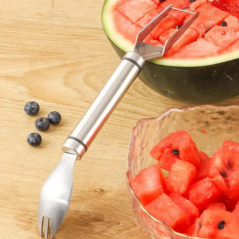 

Watermelon Slicer Fork Stainless Steel Double Ended Fruit Cutting For Portable And Rust Proof Tools For BBQ Picnic Camping