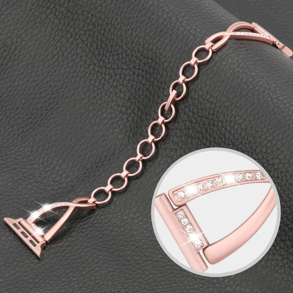 

Women Diamond Bracelet for Apple Watch Band Series 7 6 SE 5 4 3 Adjustable Metal Strap for iWatch 41mm 45mm 40mm 44mm 38mm 42mm