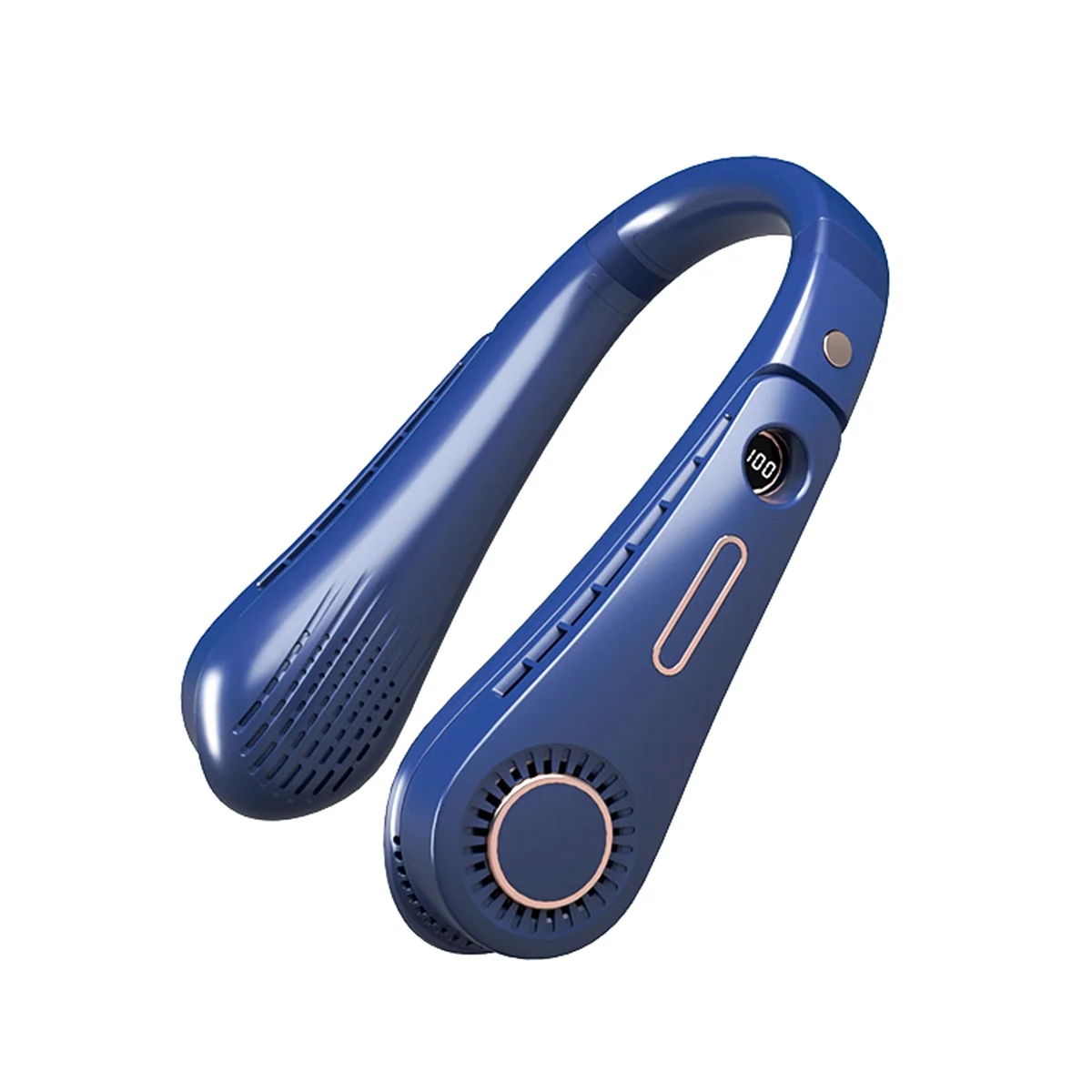 

Portable 2400 Hanging Neck Fan Foldable Summer Air Cooling USB Rechargeable Bladeless Mute Neckband Fans Outdoor Blue