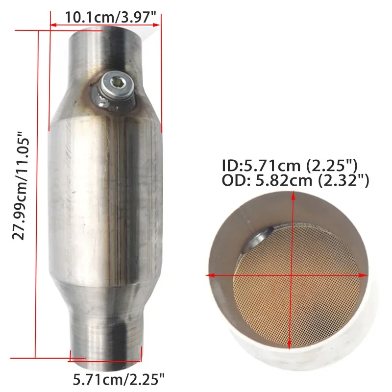 

Универсальный автомобильный каталитический нейтрализатор 2 дюйма, 2,25 дюйма, 2,5 дюйма, 3 дюйма, 400 ячеек, глушитель с высоким расходом, катализатор, евро1, круглая нержавеющая сталь