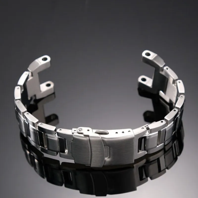Фото Ремешок из нержавеющей стали GR-B100 с вырезом для G-SHOCK Casio, ремешок для часов GR-B100-1A, мужской браслет, черный/серебристый, подарочные инструменты №4