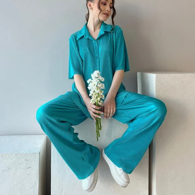 

Женские комплекты из 2 предметов, комплекты из двух предметов в полоску с принтом, топ и брюки, комплекты одежды, весна-лето 2023