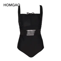 homgao solid one piece swimsuit sexy hollow out bikinis mesh swimwear for women brazilian bathing suit summer beachwear monokini