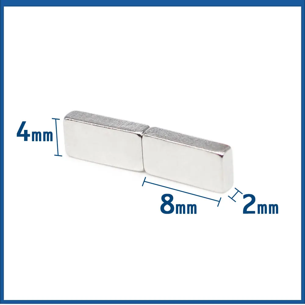 

20/50/100/200/500PCS 8X4X2 Quadrate Strong Powerful Magnets N35 Permanent Neodymium Magnet 8x4x2mm Small Block Magnet 8*4*2 mm