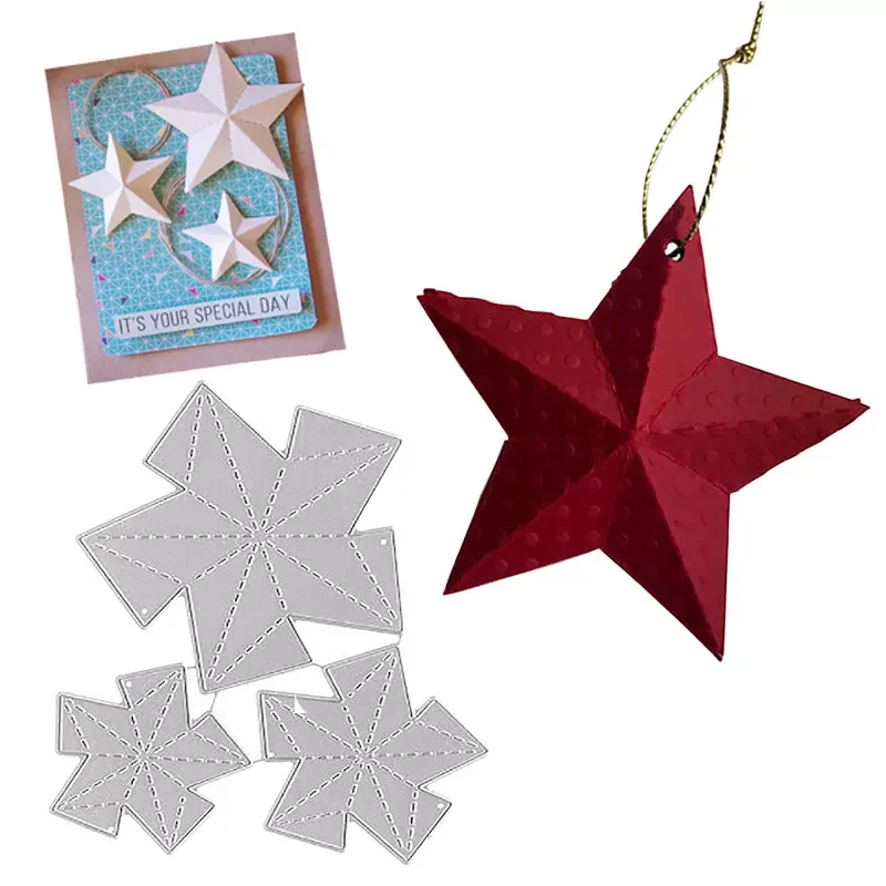 

3D Five-Pointed Star Metal Cutting Dies Stencil for Diy Card Crafts Handmade Scrapbook Embossed Paper