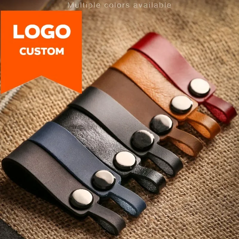 Лазерный индивидуальный логотип Crazy Horse брелок из натуральной кожи винтажный