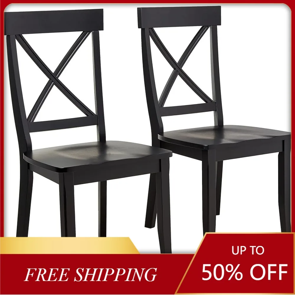 

Новинка, мебель для дома и кухни, мебель для дома, пара обеденных стульев Блэр, 18-4/5 дюймов W, 22-1/4 дюйма D, 38-3/8 дюйма H, Black US