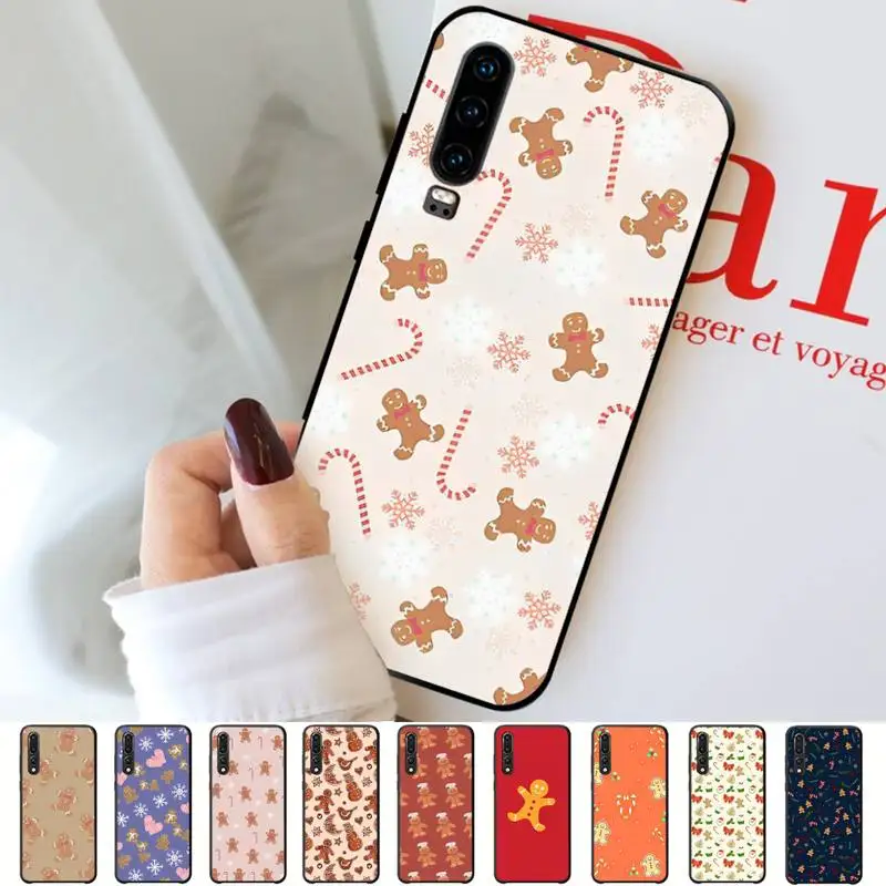 

Cute Gingerbread man Christmas Phone Case for Huawei P30 40 20 10 8 9 lite pro plus Psmart2019