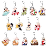 classic anime volleyball juniorf figure keychains for women men q version acrylic car key chain ring bag ornaments jewelry gift