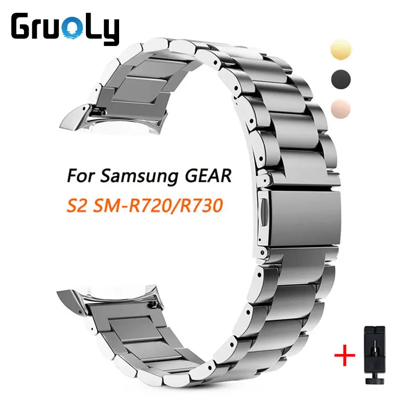 

Stainless Steel Watchband For Samsung GEAR S2 SM-R720/SM-R730 Bracelet Band With Adapter Wrist Straps Folding buckle Accessories