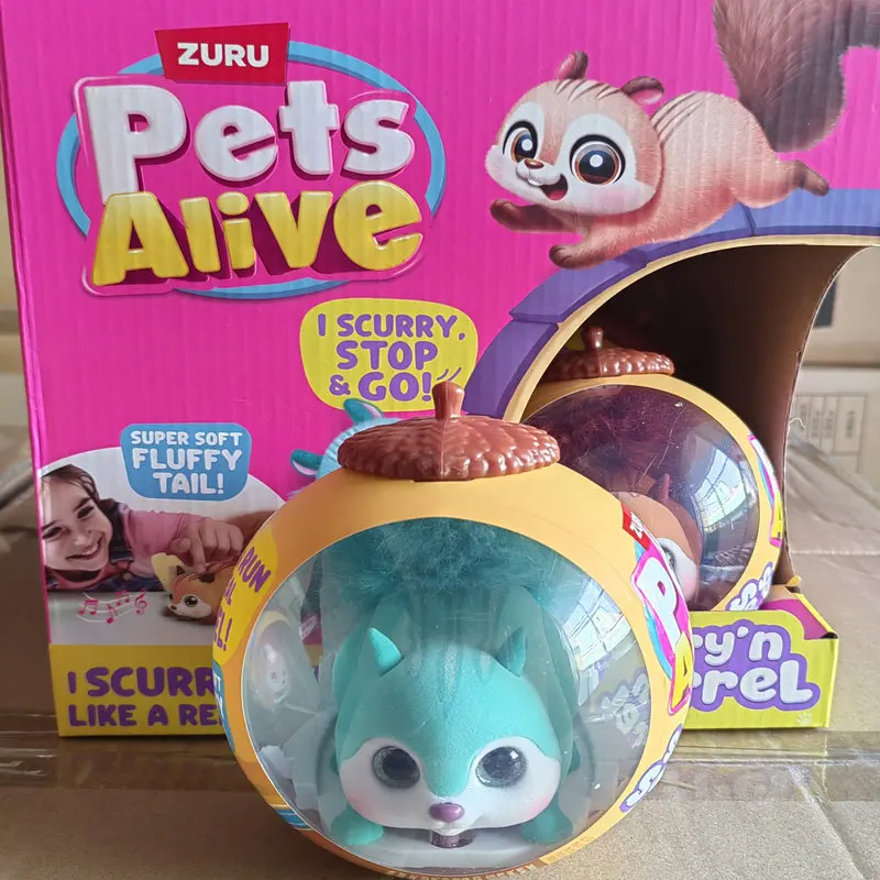 Фото Электронная интерактивная игрушка Zuru Pets Alive Scurry'N Squirrel: мягкая плюшевая игрушка-зверюшка с активацией от прикосновения, с пушистым хвостом, подарок на день рождения или праздник №2