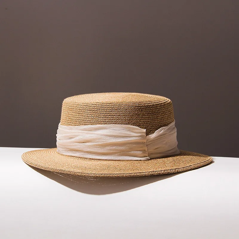 Плетеная вручную женская летняя Солнцезащитная пляжная шляпа британская