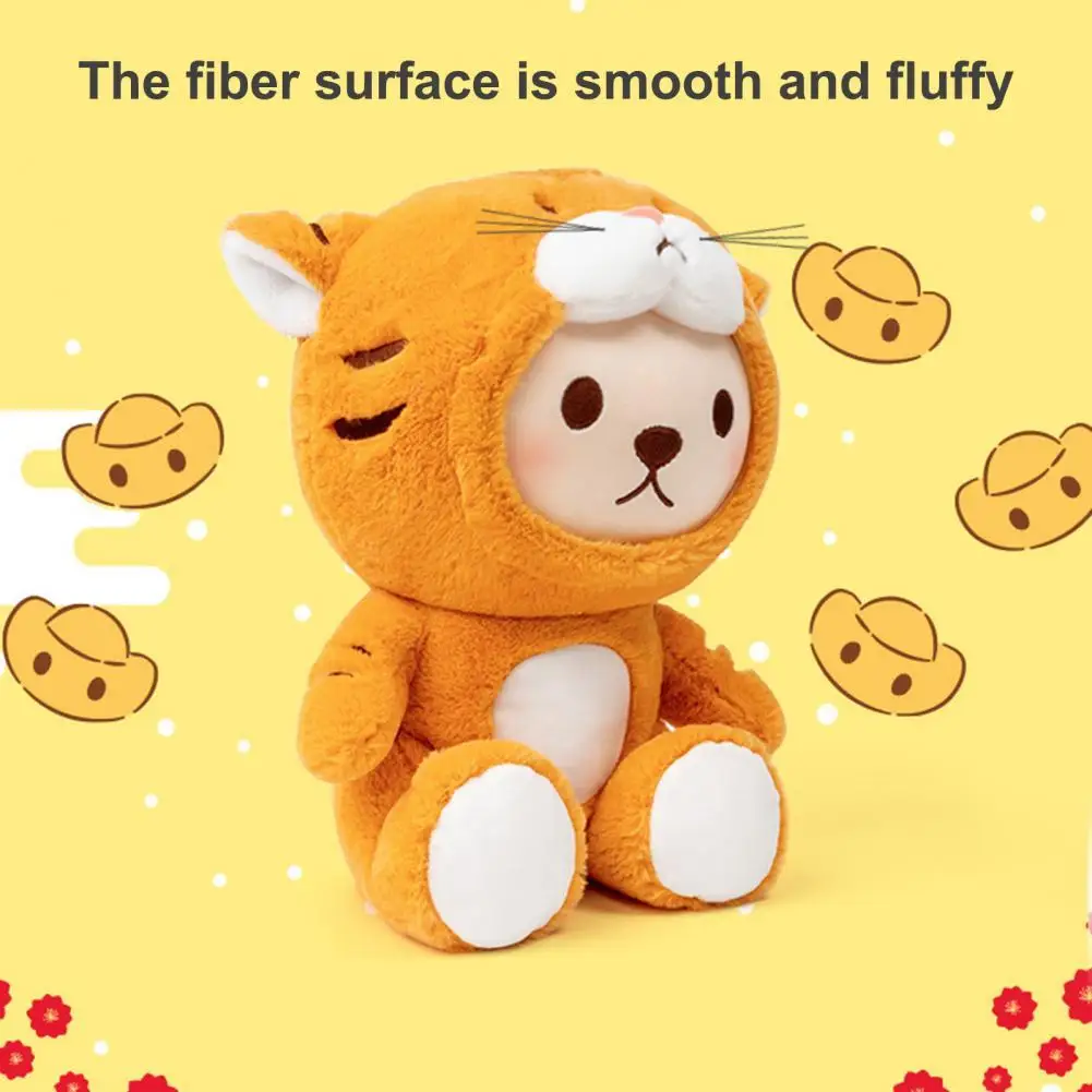 

High Quality Stuffed Toy Desktop Decoration Elastic Stuffed Doll Stuffed Fluffy Tiger Plush Toy