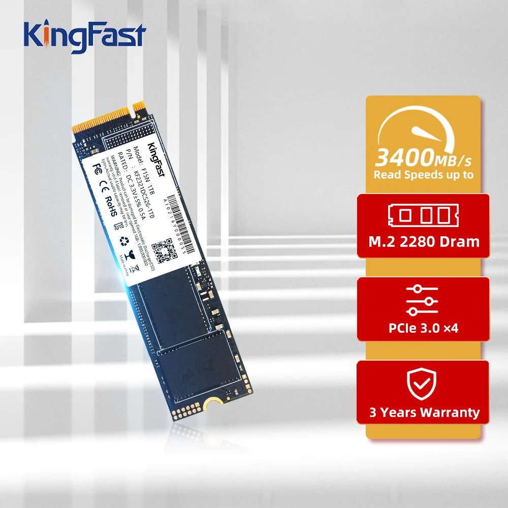 KingFast SSD 1TB 2TB M2 NVME 256GB 512GB 1 TB NVMe PCIe M.2 Solid State Drive Internal Hard Disk DRAM Cache for Laptop Desktop