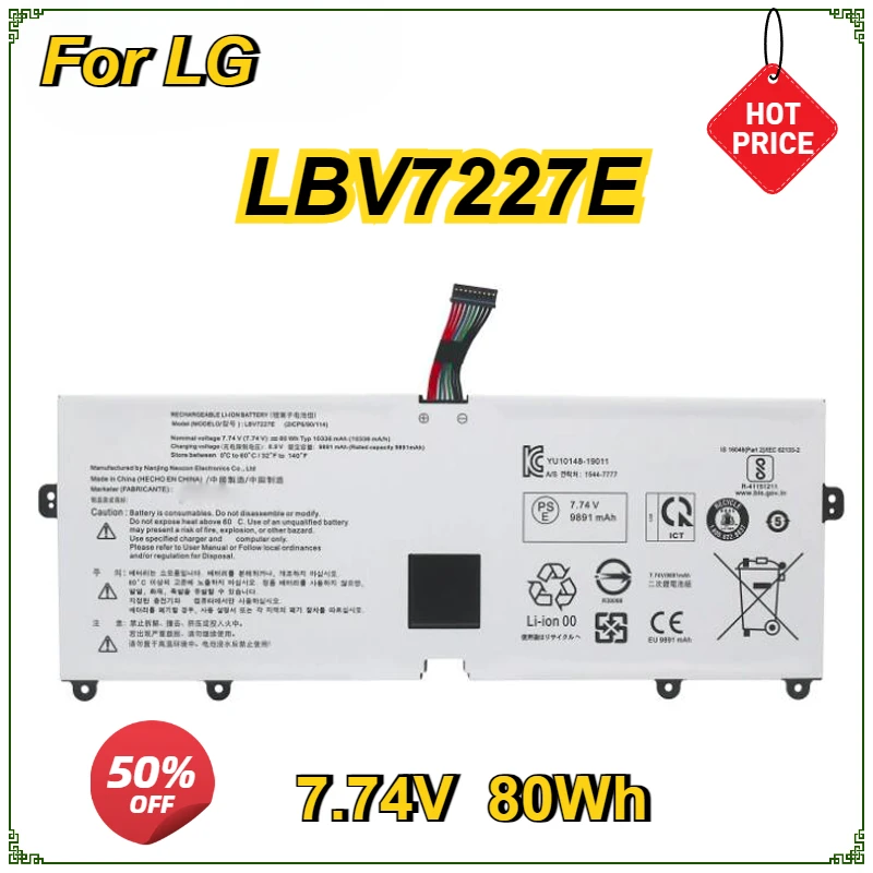 Новый аккумулятор для ноутбука LBV7227E LG Gram 15/16/17 2020/2021 15Z90N 17Z90N 16Z90PC 16Z90PG 16ZD90P 16Z90P 17Z90P