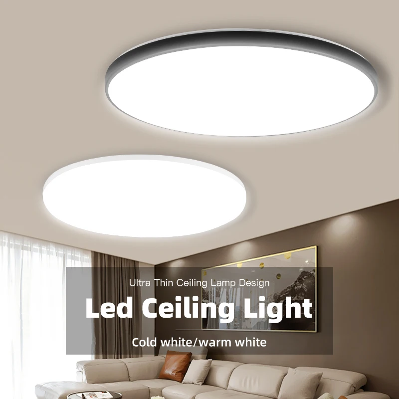 $14.68 Led Ceiling Lamp Ultra Thin Modern Panel Ceiling Lights For Living Room Indoor Lighting For Bedroom kitchen Cold White 18w 72w