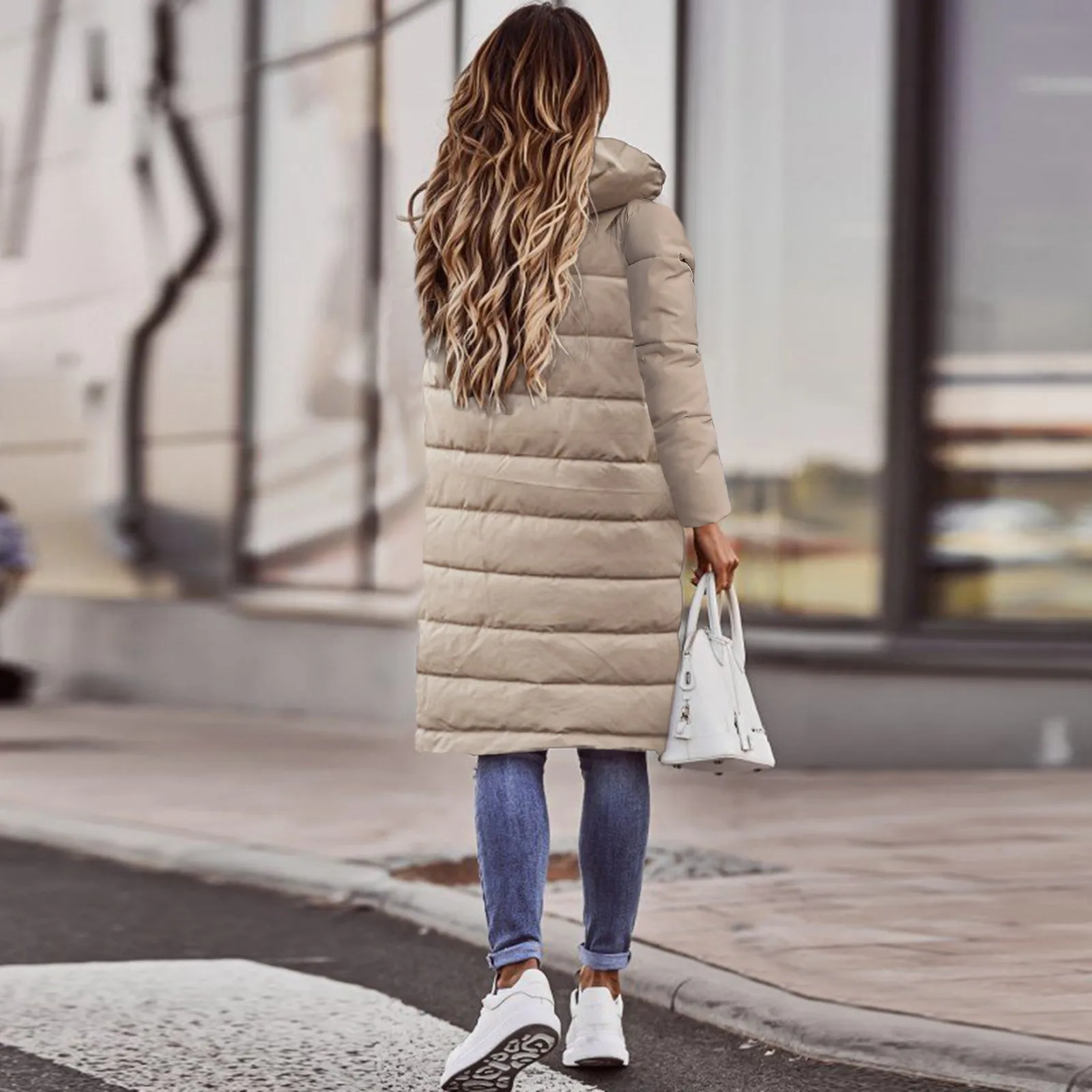 Winter Coat Women Long Sleeve Warm Parkas With Pockets Long Jacket Quilted Outdoor Hooded Jacket Slim Coat Abrigo Пальто