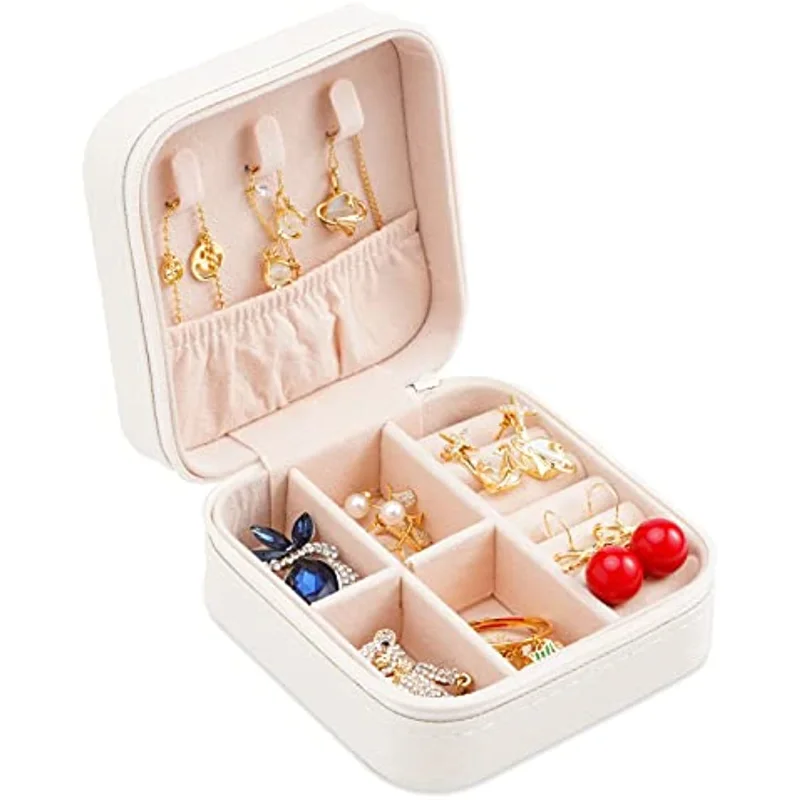 

Girls Dresser Storage Box Portable Travel Mini Jewelry Storage Box Leather Ring Storage Gift Box Desktop Organize accessories
