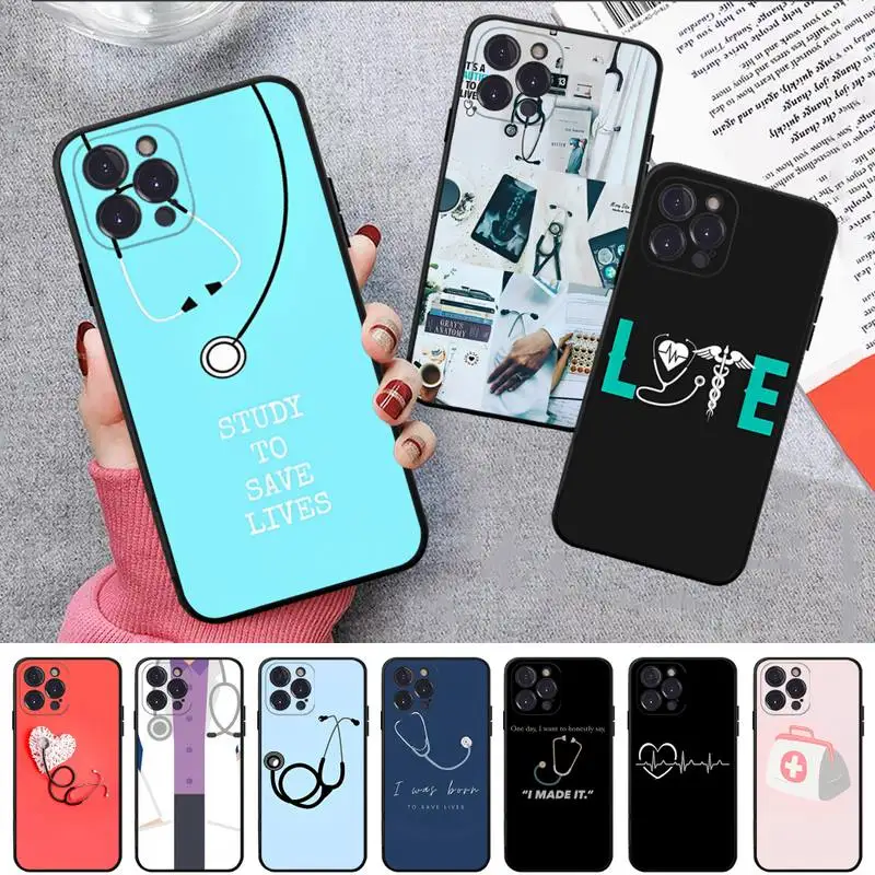 

Nurse Medical Medicine Health Heart Phone Case For iPhone 14 11 12 13 Mini Pro XS Max Cover 6 7 8 Plus X XR SE 2020 Funda Shell