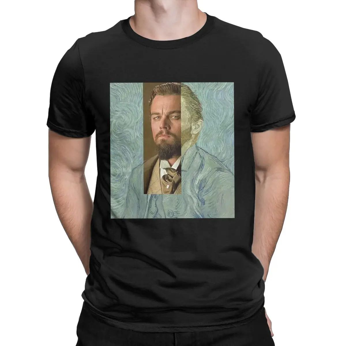 

Pop Culture Vincent Willem Van Gogh & Leonardo DiCaprio t shirt for men Hipsters Vintage Pure CottonFunny Gift Idea Clothing