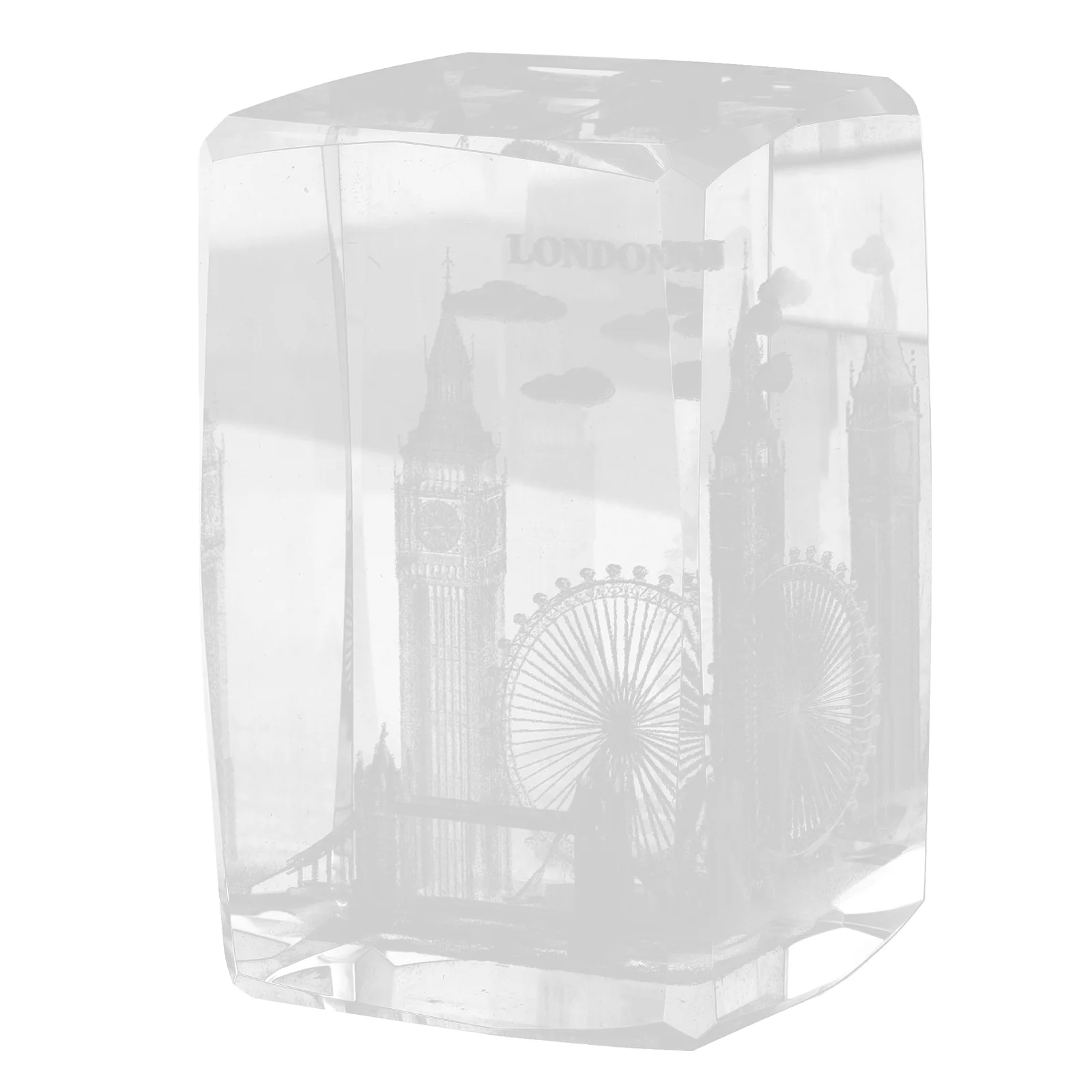 

UK Engraving Figurine Engraved Ornament Crystal Cube Decor Office Home Crafts Decors Centerpiece Statue