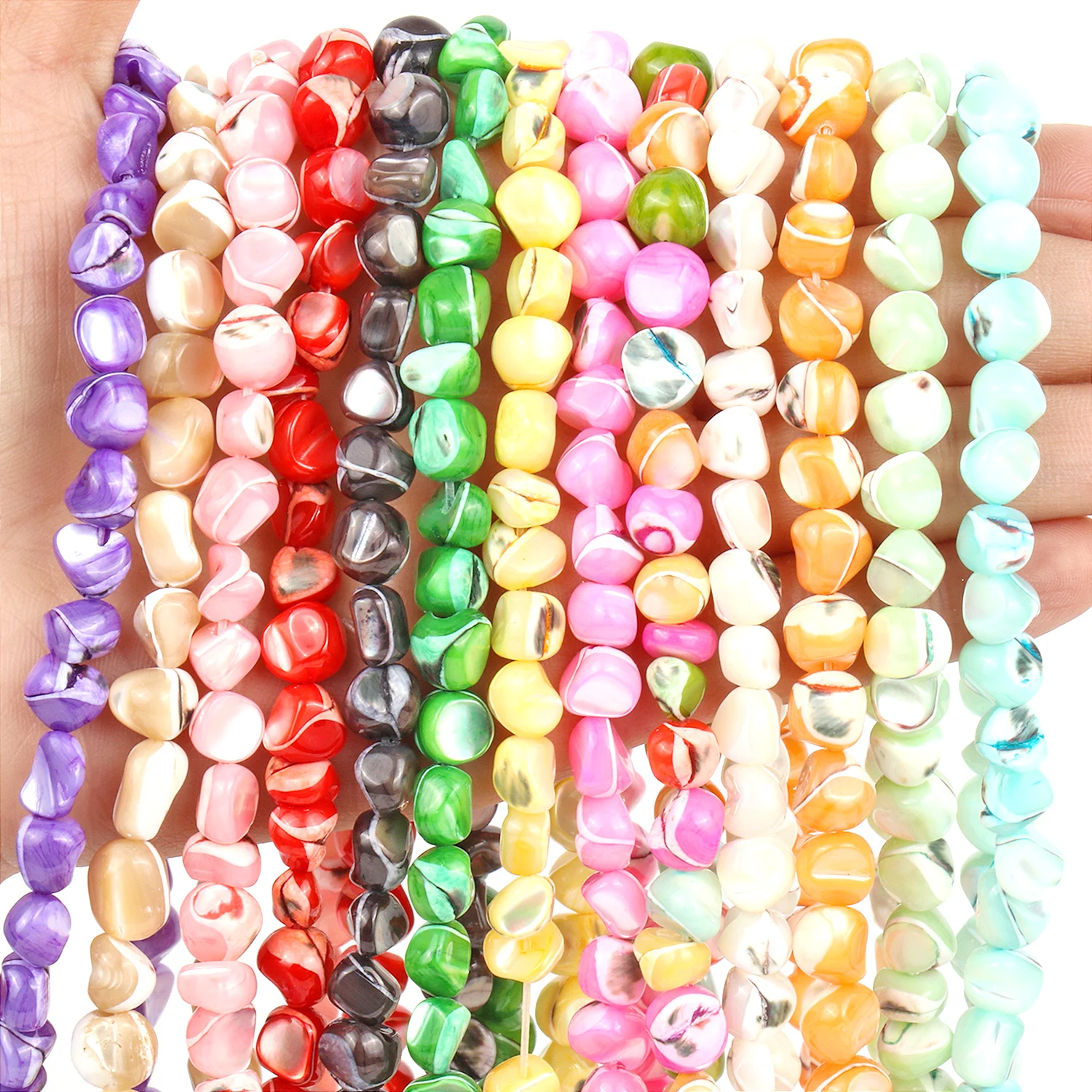 

Multicolor Natural 6-8mm Irregular Mother Of Pearl Shell Beads Loose Spacer Beads For Jewelry Making Diy Bracelet Accessories