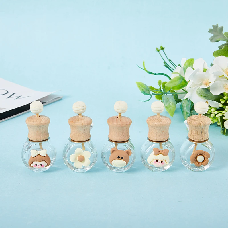 Car Air Freshener Car Perfume Clip Fragrance Empty Glass Bottle For Essential Oils Diffuser Vent Outlet Ornament Bottling