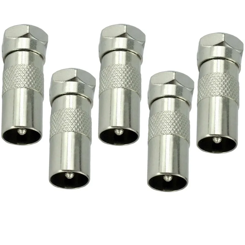 

5PCS F Type Male Plug Connector Socket To RF Coax TV Aerial Male Adapter