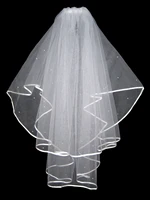 2 tier ivory bridal wedding veil with diamantes crystals comb high quality